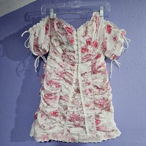 For Love And Lemons Mills Ruched Mini Dress